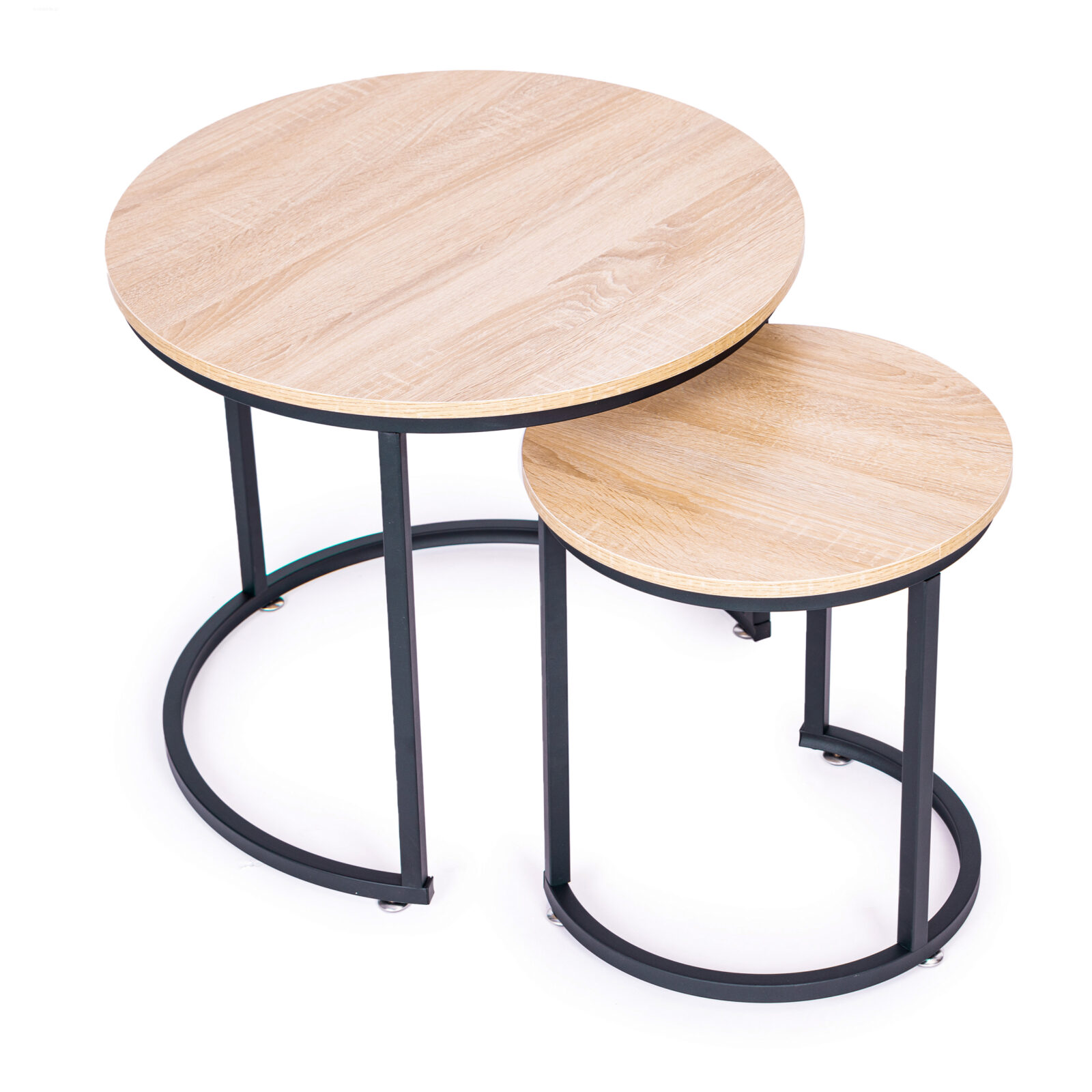 Zestaw stolików kawowych 2 szt. okrągłe lofotwy design - obrazek 5
