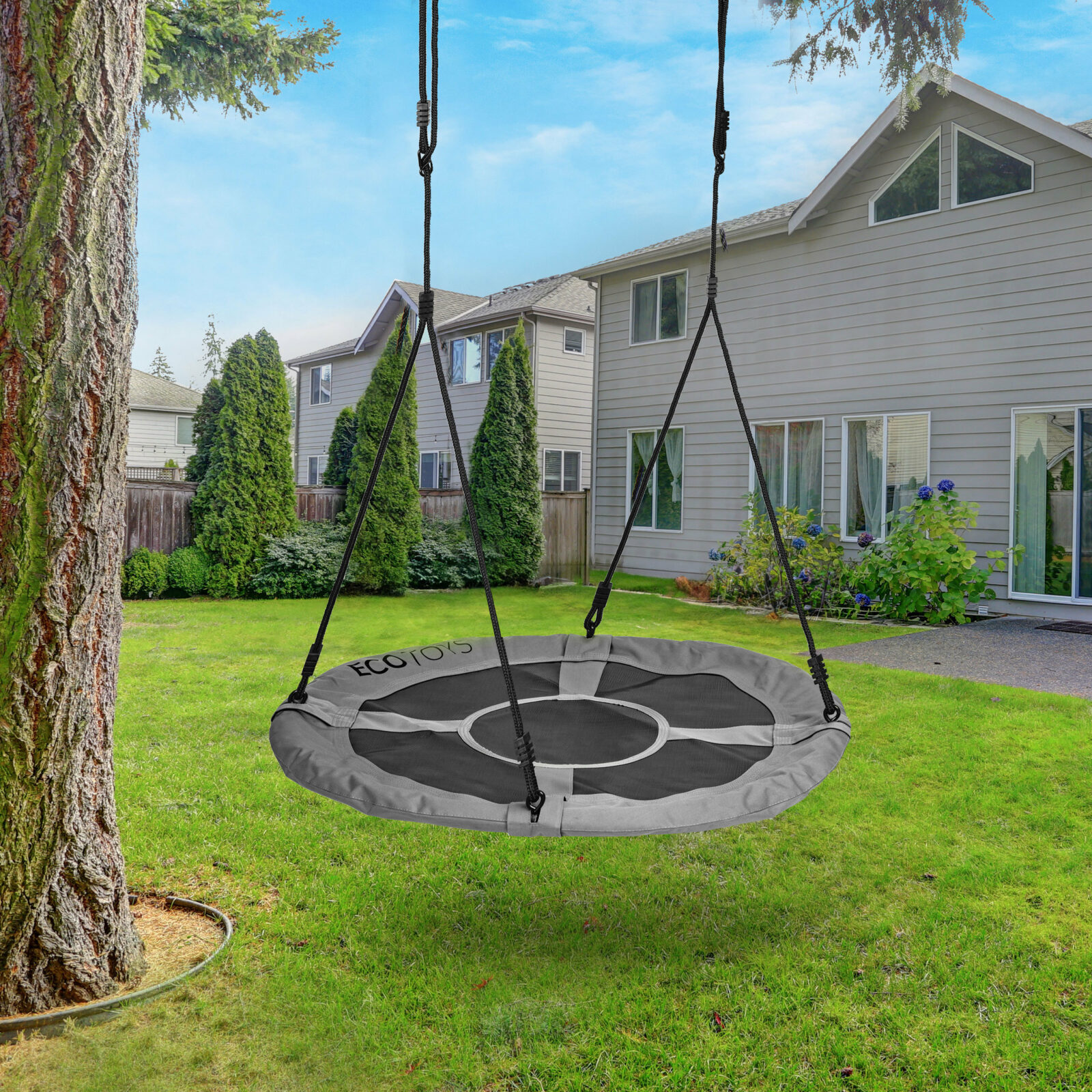 Huśtawka ogrodowa bocianie gniazdo 100cm szara ECOTOYS - obrazek 2