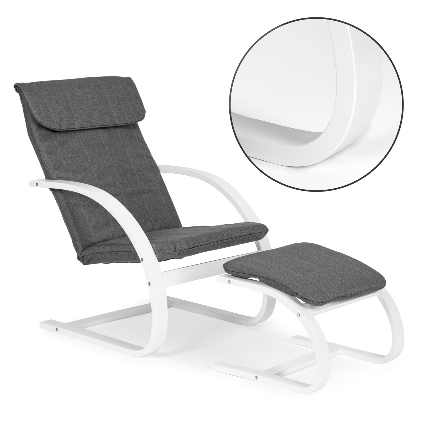 Fotel fiński bujany z podnóżkiem finka leżanka do salonu ModernHome - obrazek 6