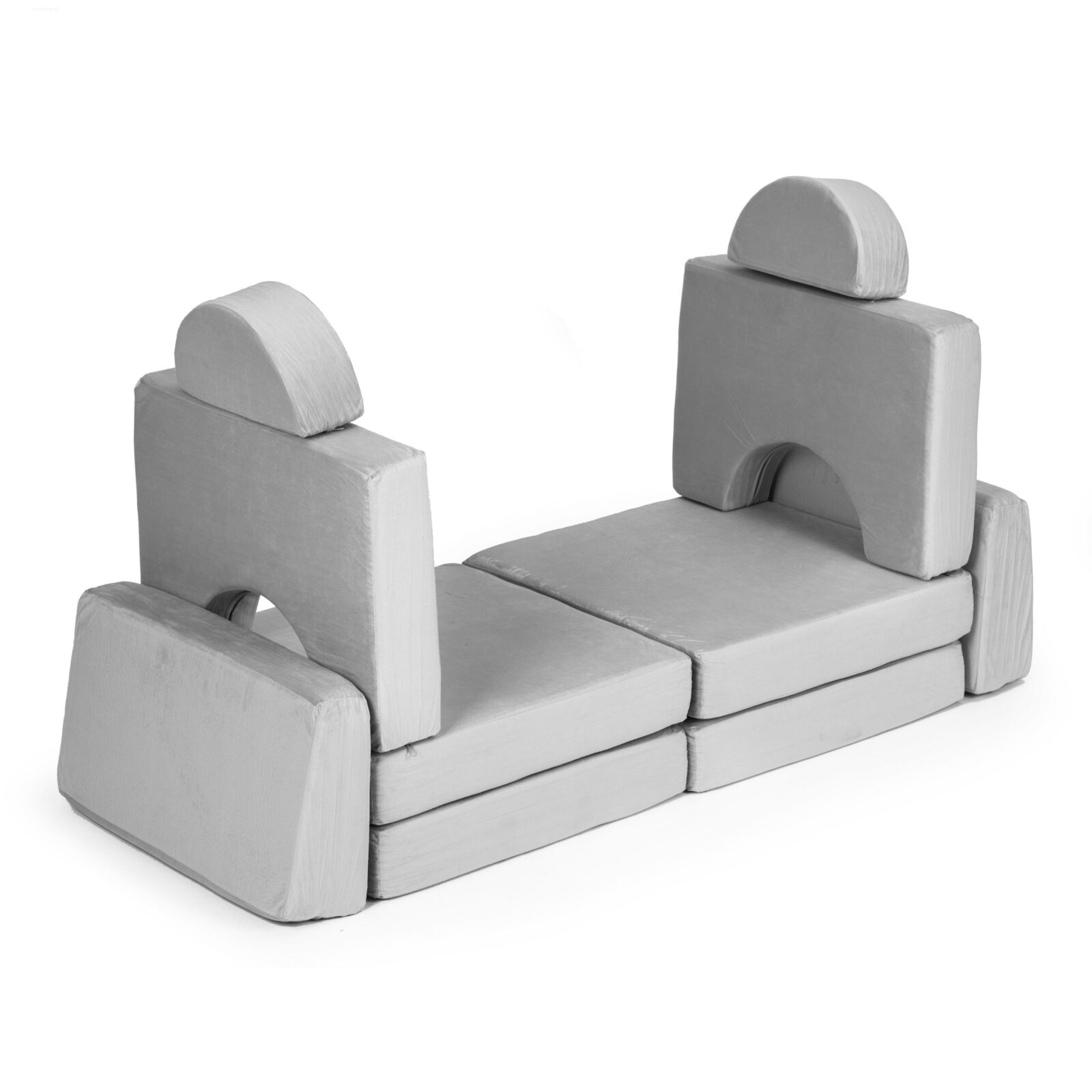 Sofa składana modułowa dla dzieci duża 2 osobowa - szara - obrazek 4