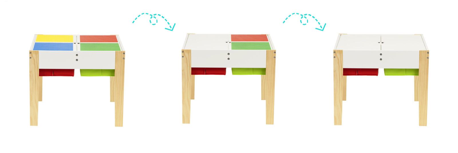 Drewniane meble dla dzieci zestaw stół +2 krzesła ECOTOYS - obrazek 7