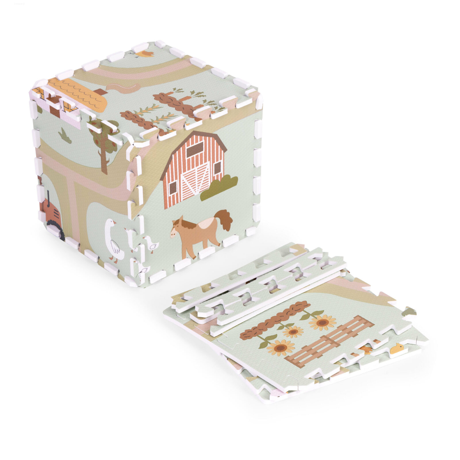 Duża mata piankowa EVA dla dzieci Farma 90,5x90,5 cm 21 el. ECOTOYS - obrazek 4