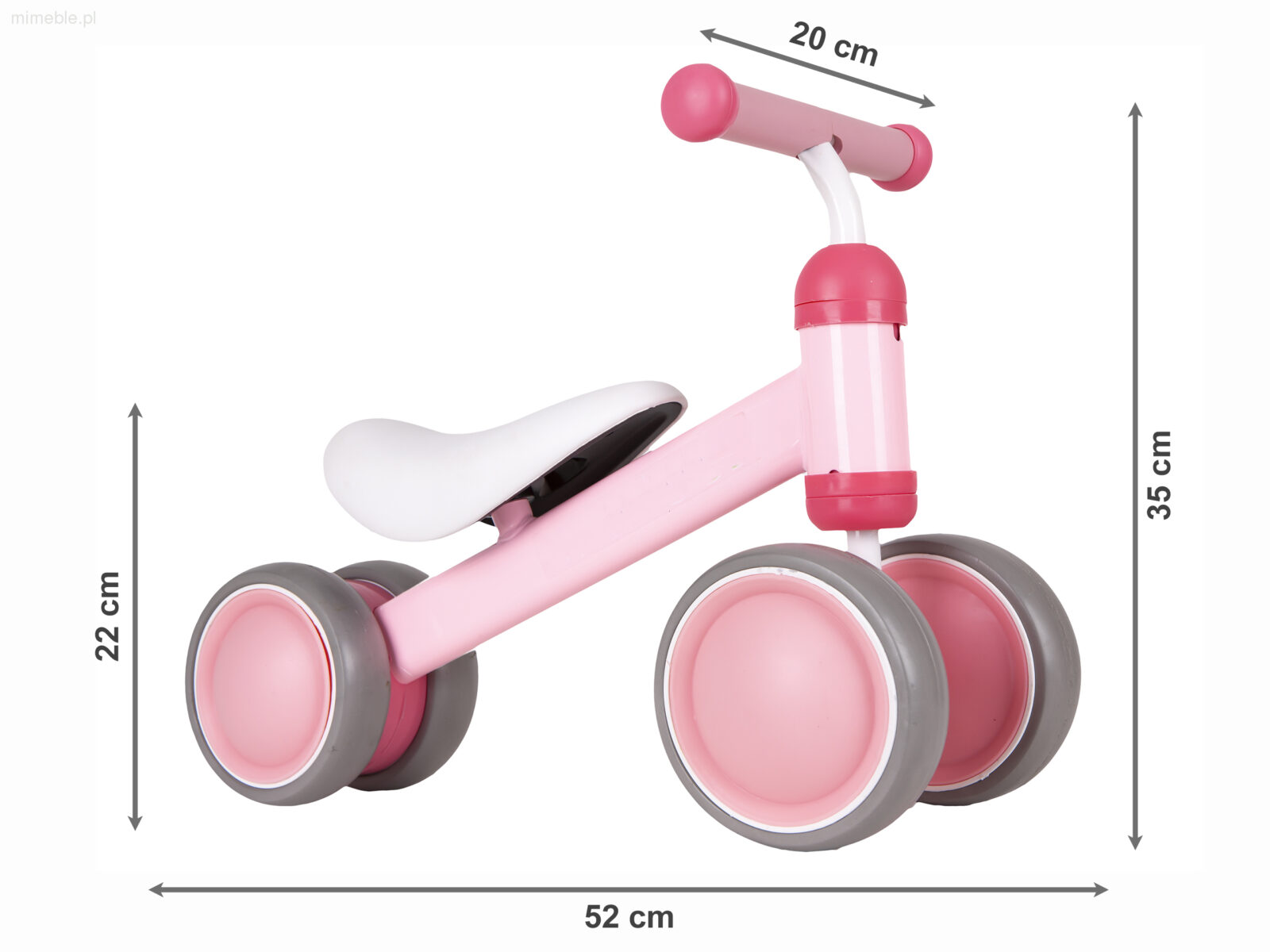 Rowerek biegowy mini rower Practise Pink Ecotoys - obrazek 5