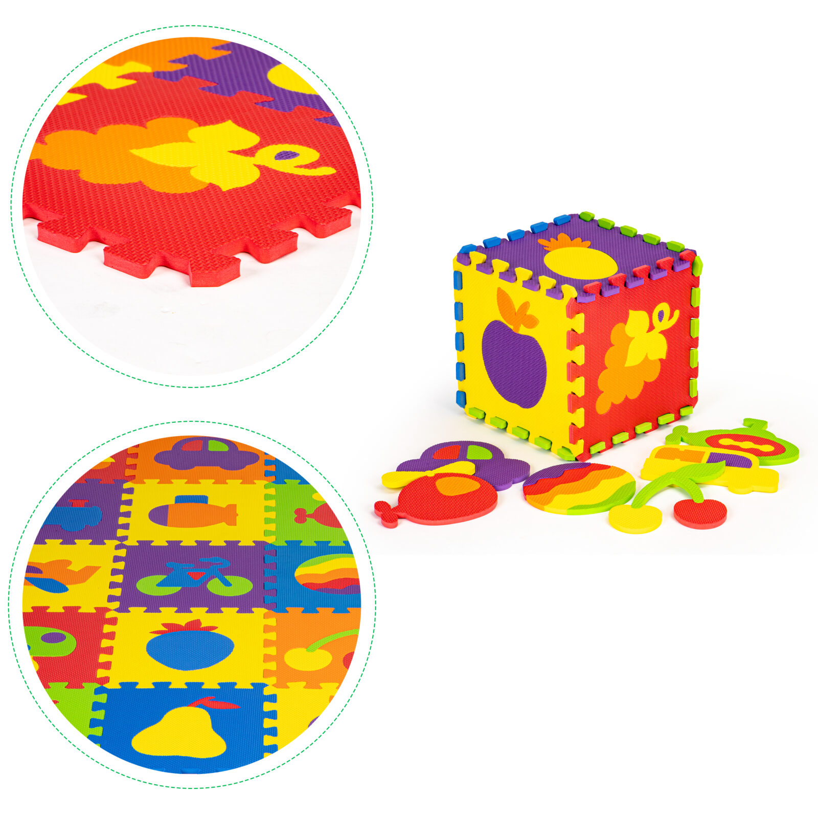 Mata piankowa edukacyjna EVA puzzle 20 elementów 148x119cm - obrazek 6