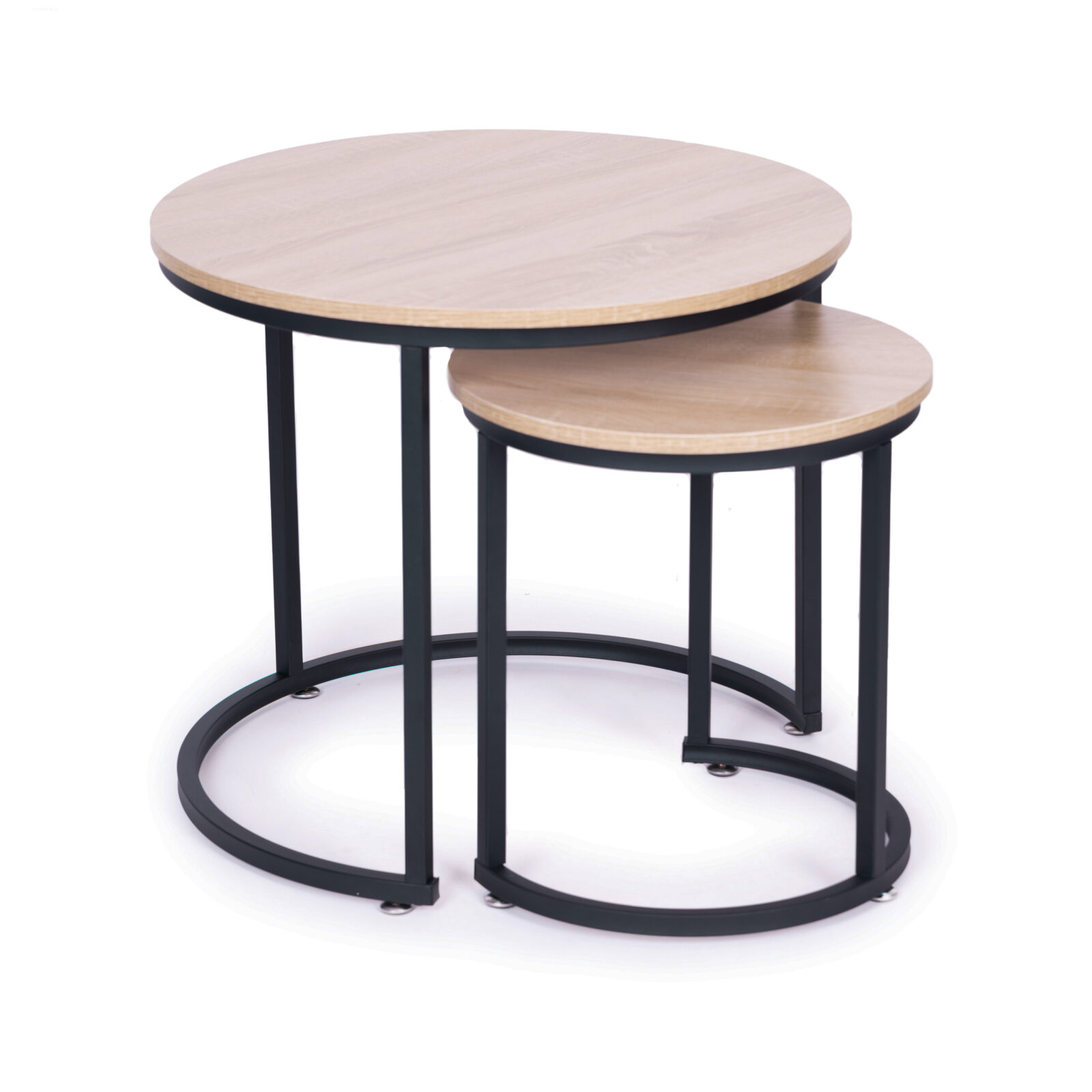 Zestaw stolików kawowych 2 szt. okrągłe lofotwy design - obrazek 4