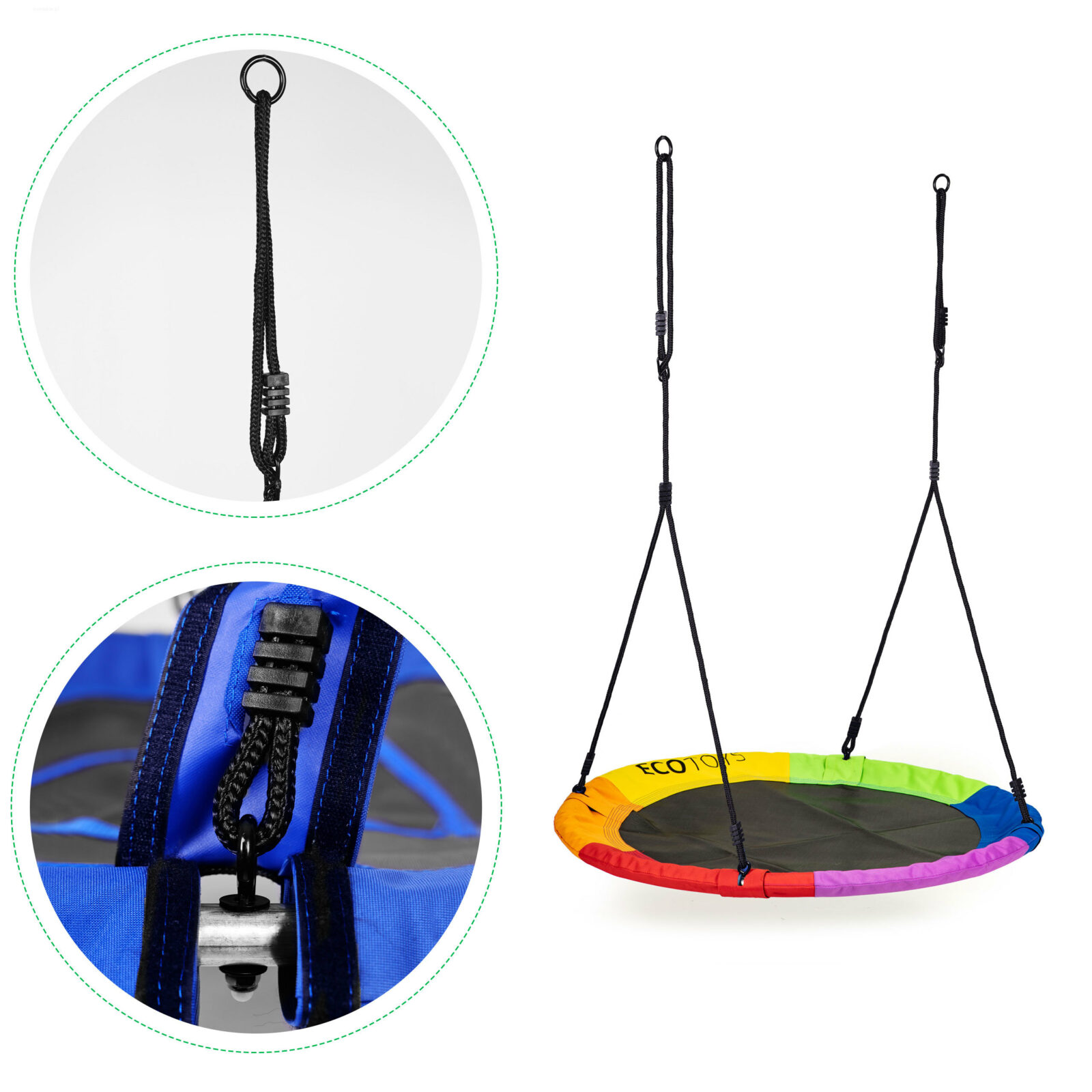 Huśtawka ogrodowa bocianie gniazdo 100cm kolorowa ECOTOYS - obrazek 4