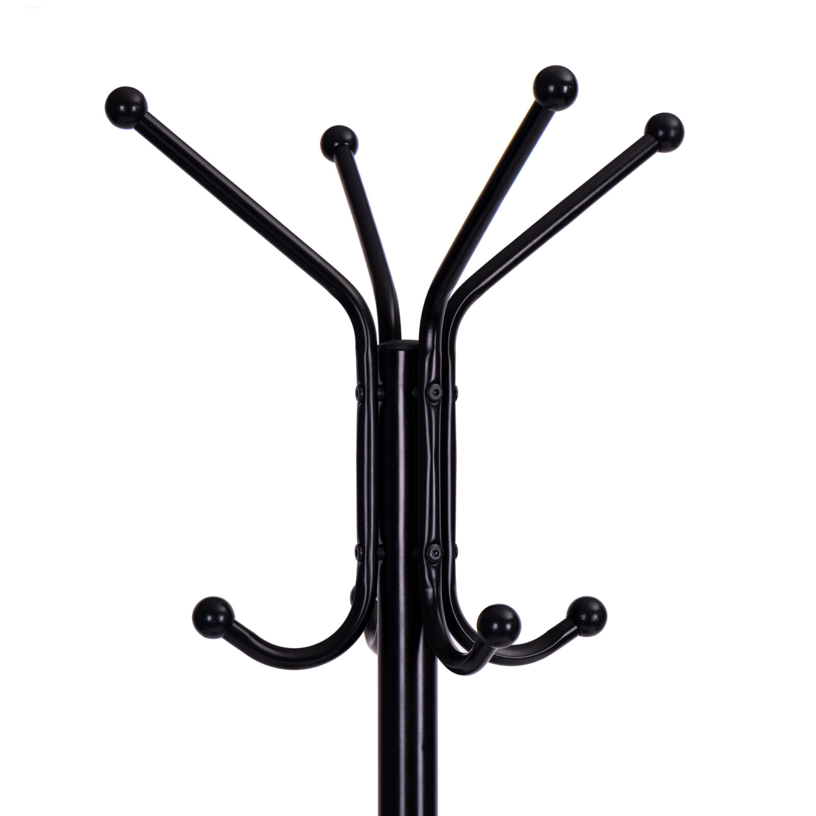 Wieszak stojący z półkami 8 haczyków 180 cm metal czarny - obrazek 5