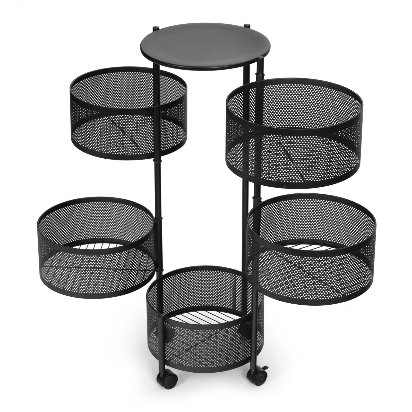 Regał kuchenny pomocnik organizer obrotowe półki 5 poziomów metal ModernHome - obrazek 4
