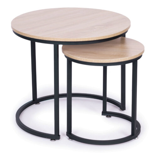 Zestaw stolików kawowych 2 szt. okrągłe lofotwy design