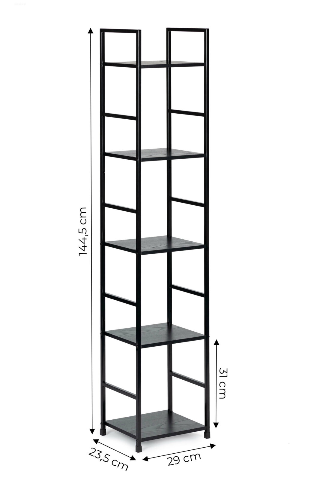 Regał drewniany nowoczesny metalowa rama LOFT 5 półek - obrazek 8