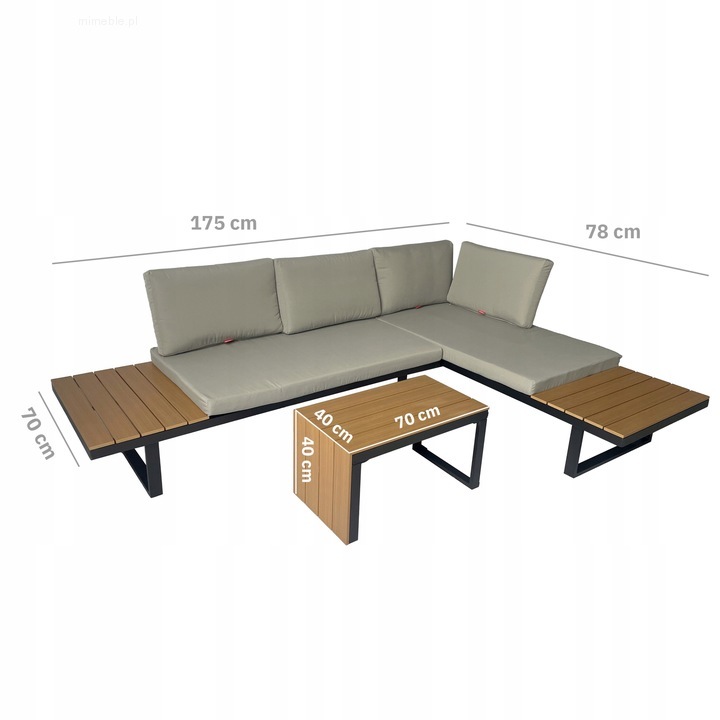Zestaw mebli ogrodowych Nuforma narożnik sofa stolik - obrazek 5