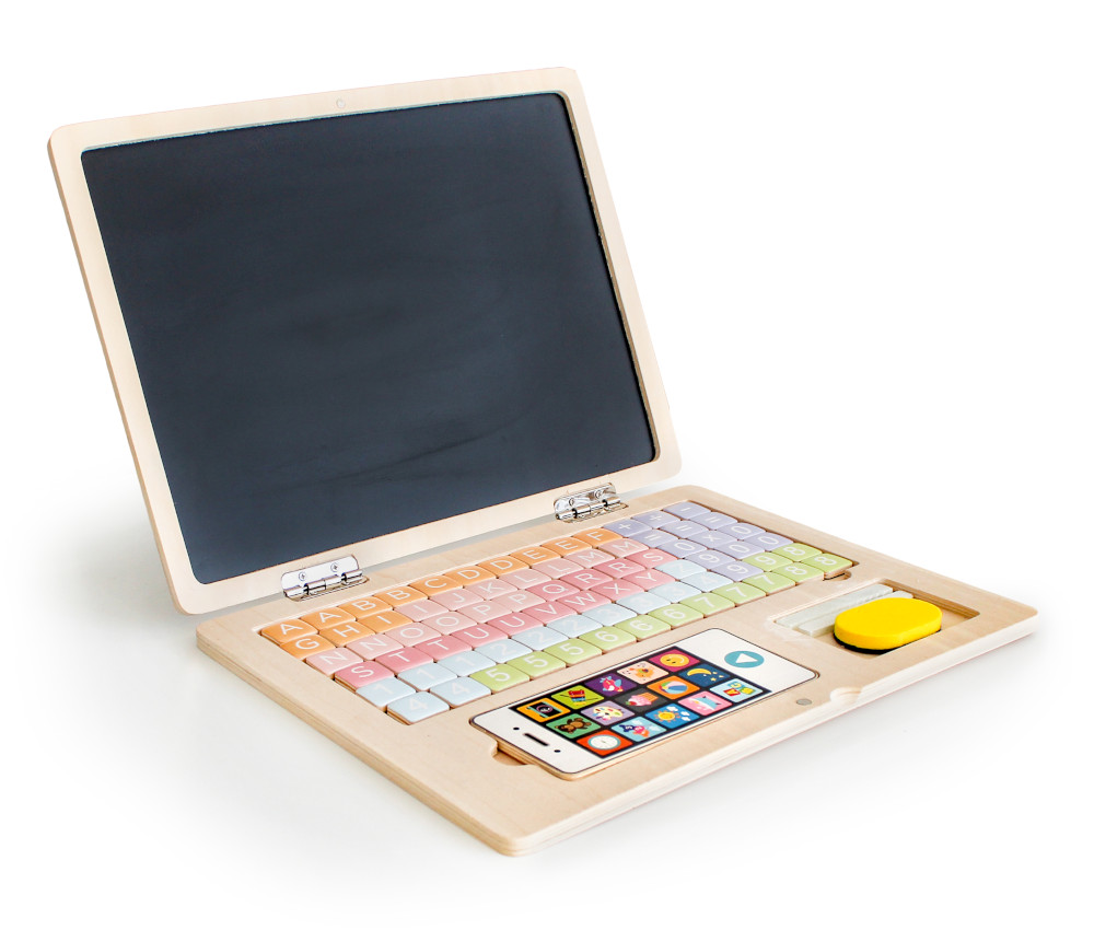 Drewniany Laptop Tablica Edukacyjna