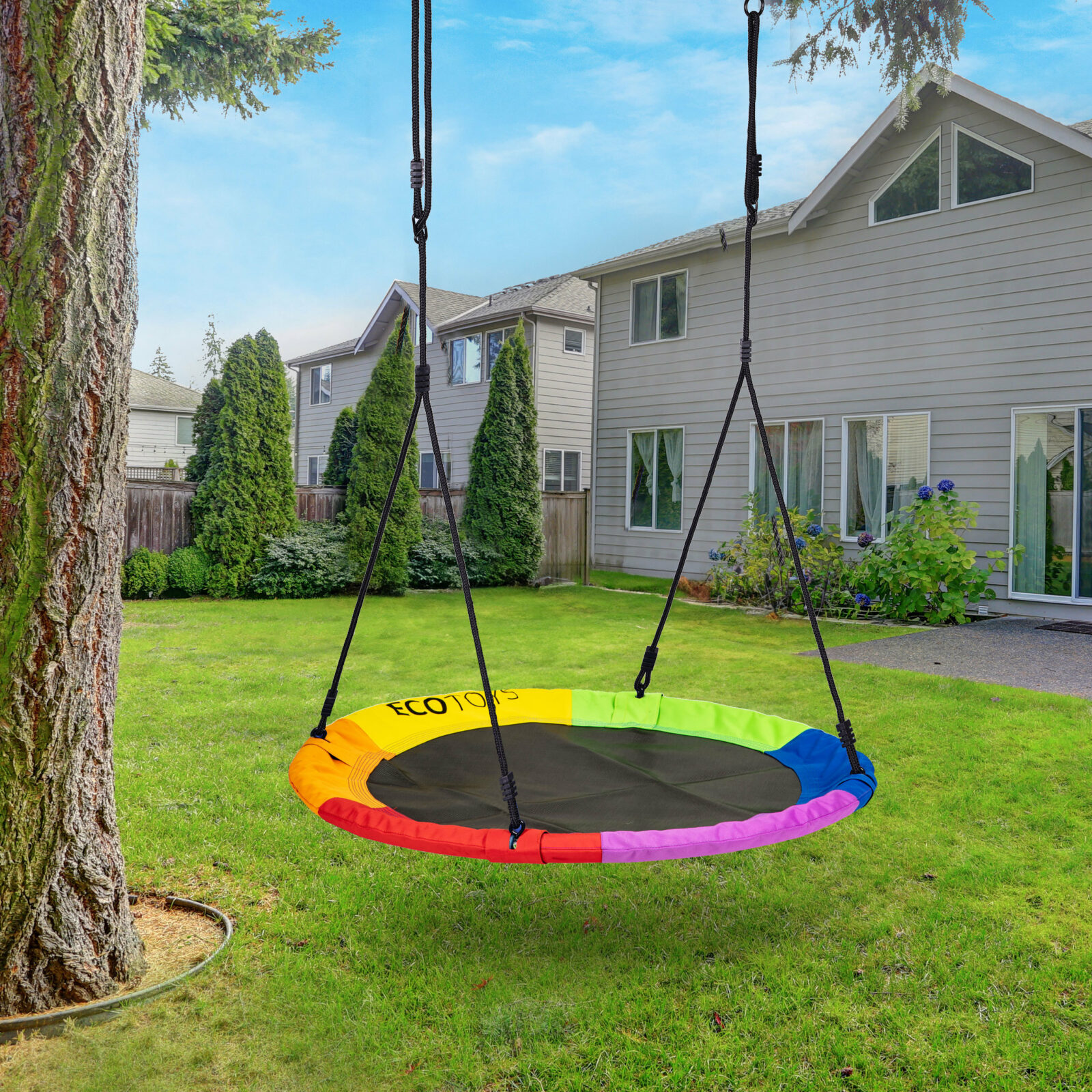 Huśtawka ogrodowa bocianie gniazdo 100cm kolorowa ECOTOYS - obrazek 2