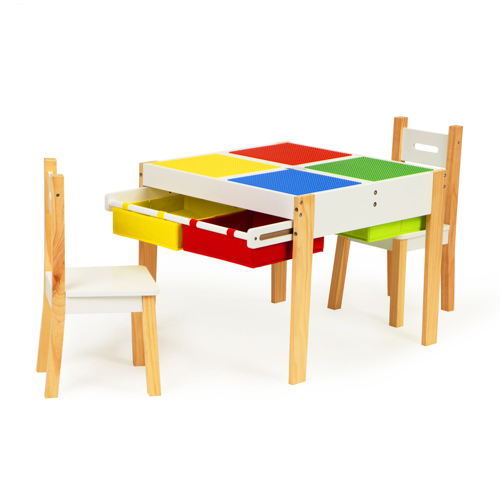 Drewniane meble dla dzieci zestaw stół +2 krzesła ECOTOYS - obrazek 8