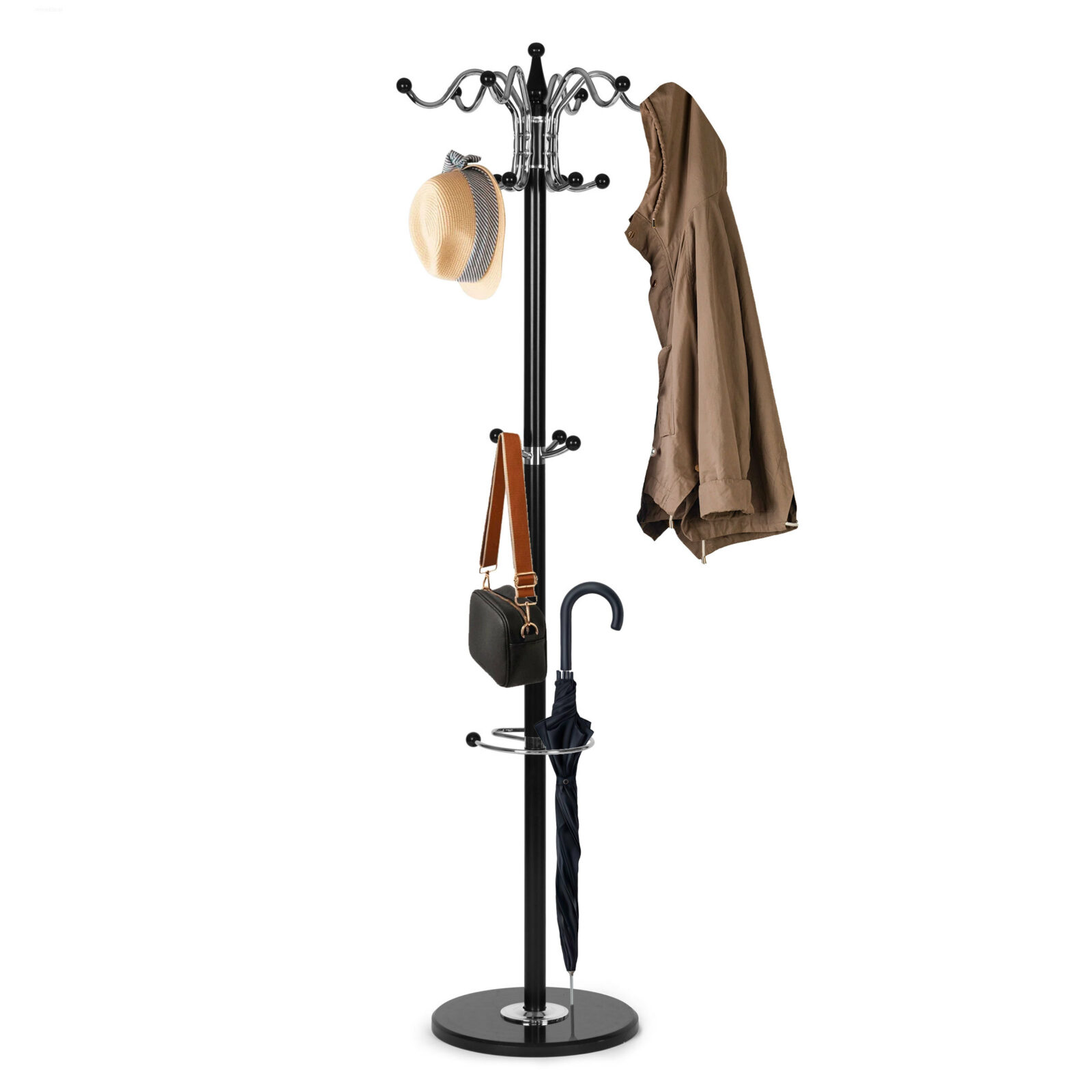 Wieszak na ubrania stojący 16 haczyków metal 172 cm - obrazek 7
