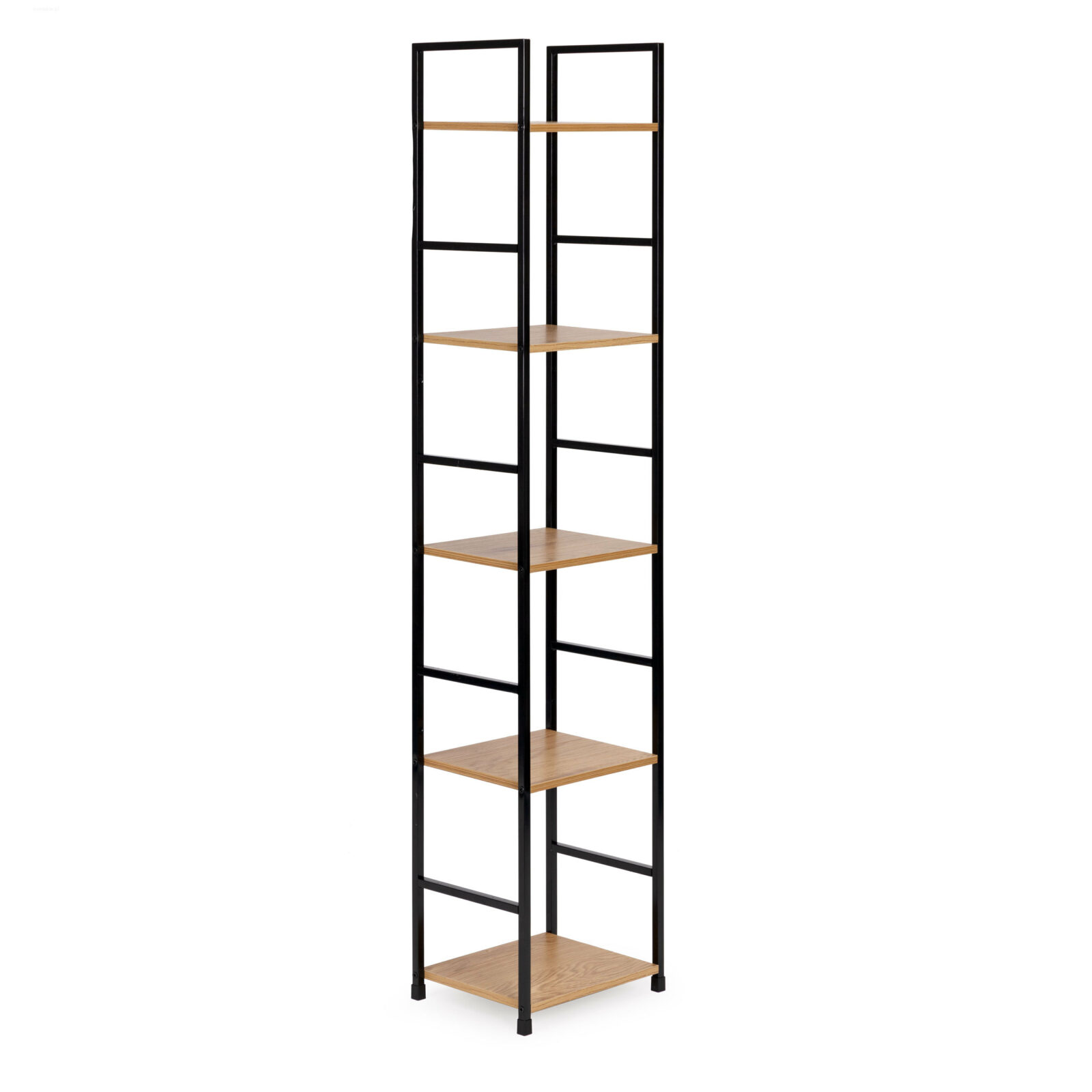 Regał drewniany nowoczesny metalowa rama LOFT 5 półek - obrazek 2
