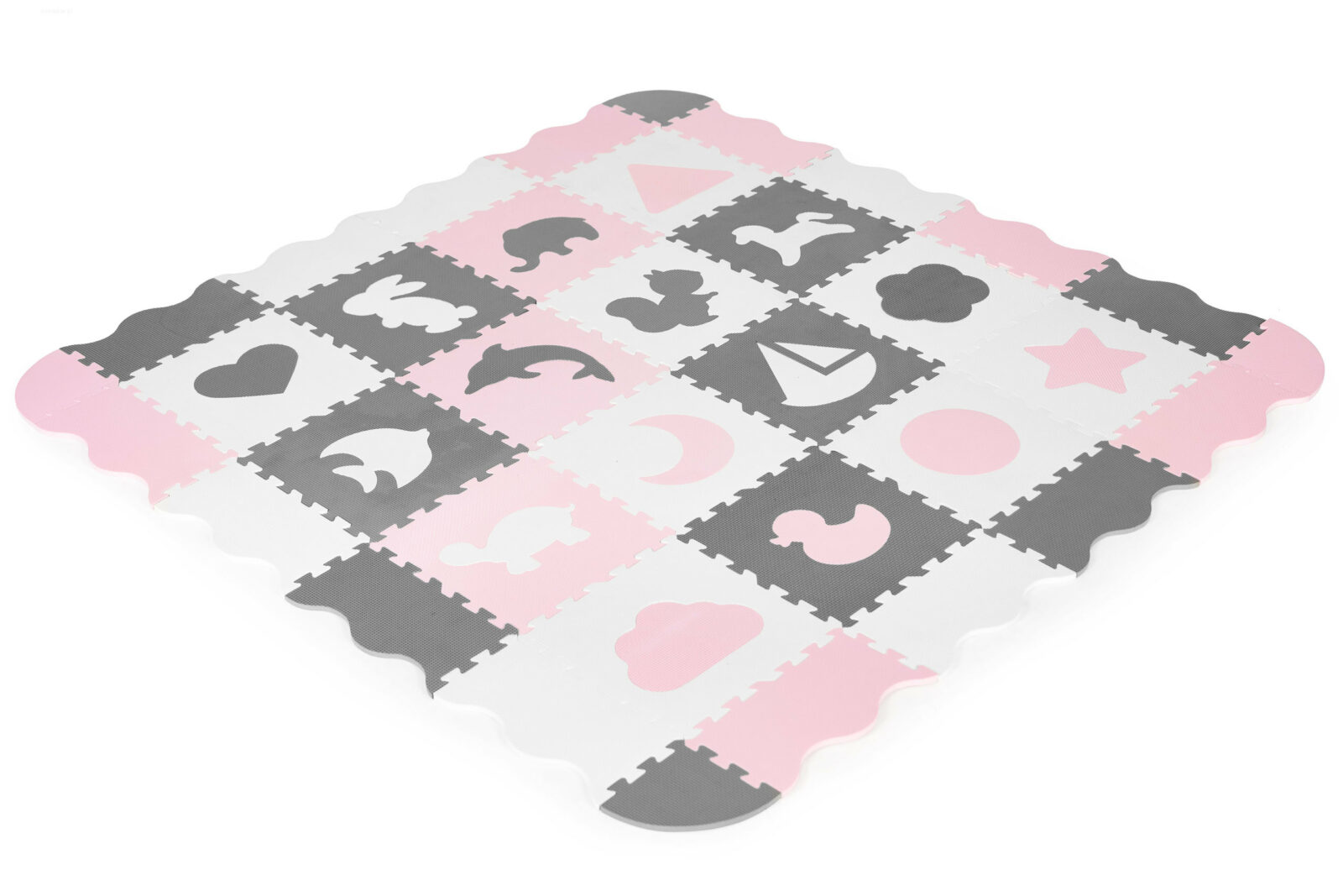 Mata piankowa z płotkiem puzzle suchy basen 36 elementów ECOTOYS - obrazek 2