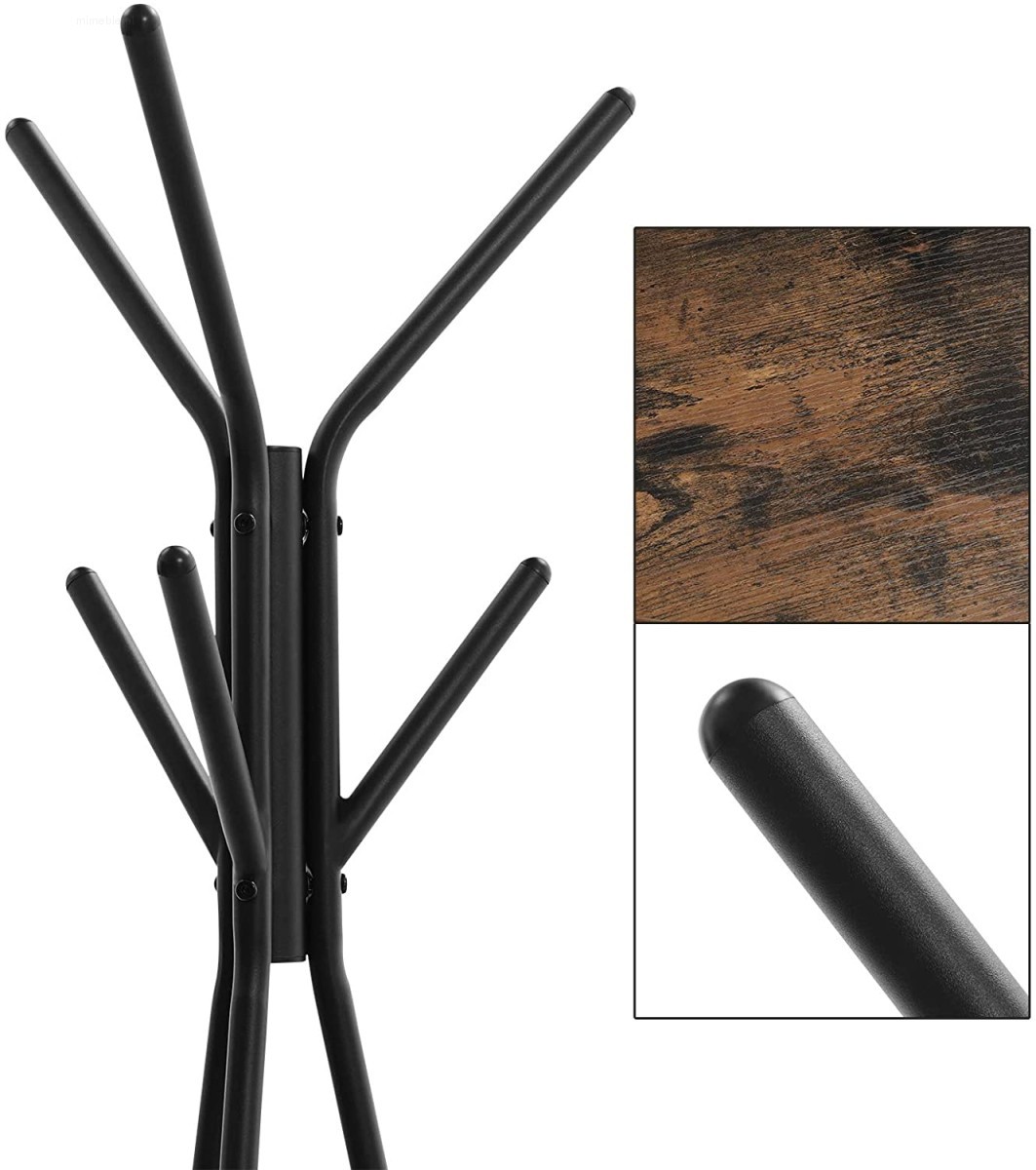 Wieszak stojak podłogowy na ubrania drewniany LOFT - obrazek 4