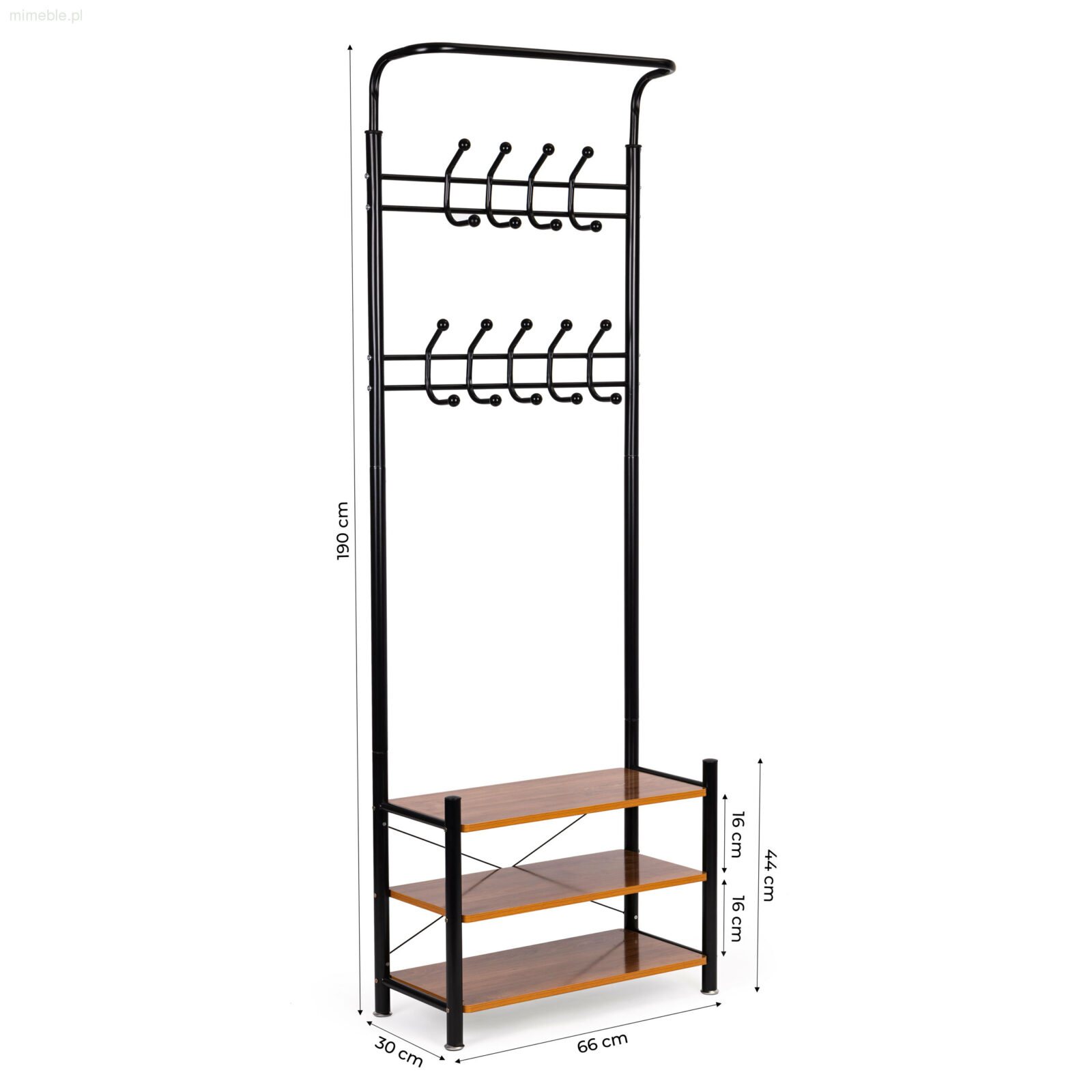 Wieszak z Półkami Na Buty Wood - obrazek 3