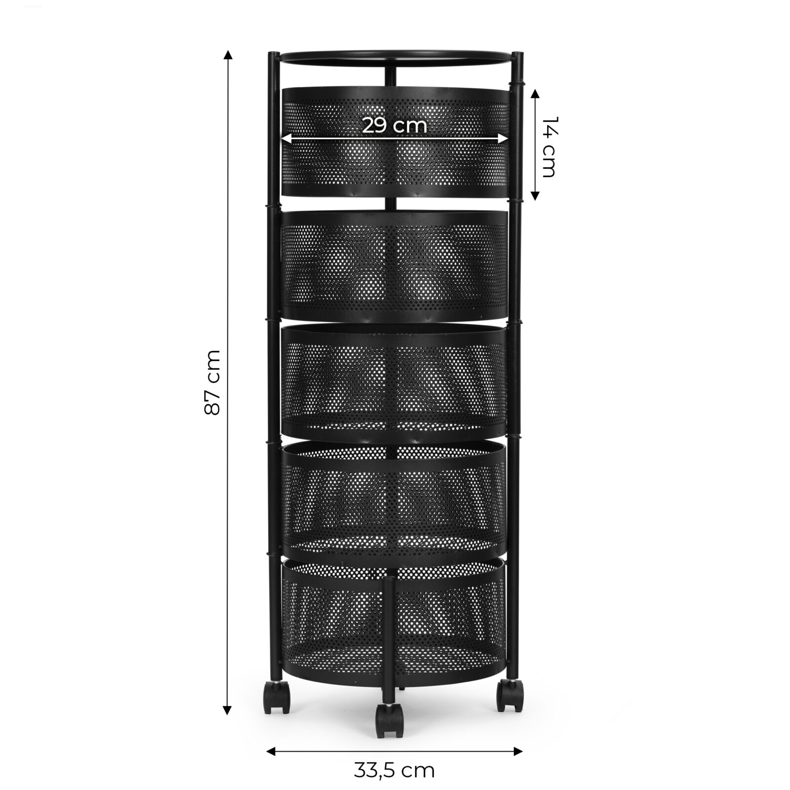Regał kuchenny pomocnik organizer obrotowe półki 5 poziomów metal ModernHome - obrazek 6