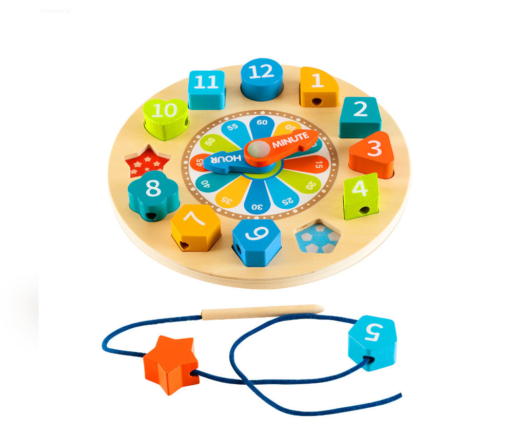 Drewniany Zegar Edukacyjny Sorter